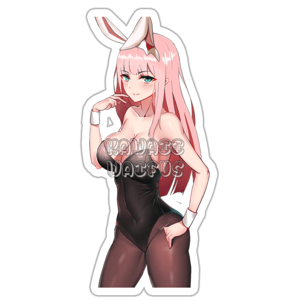 Zero Two Sticker 11 close up view with bunny dress