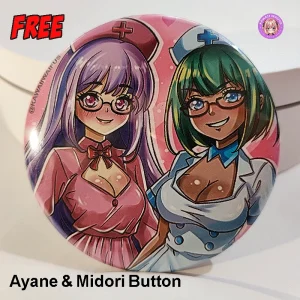 Ayane & Midori Waifu Anime Pinback Button by Kawaii Waifus [Freebie]