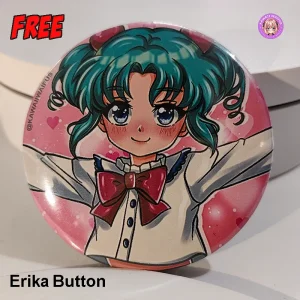 Erika Waifu Anime Pinback Button by Kawaii Waifus [Freebie]