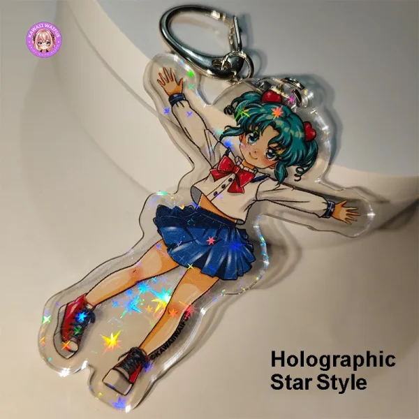 Erika Waifu Keychain by Kawaii Waifus (Holo Star Style)