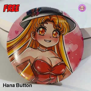 Hana Waifu Anime Pinback Button by Kawaii Waifus [Freebie]