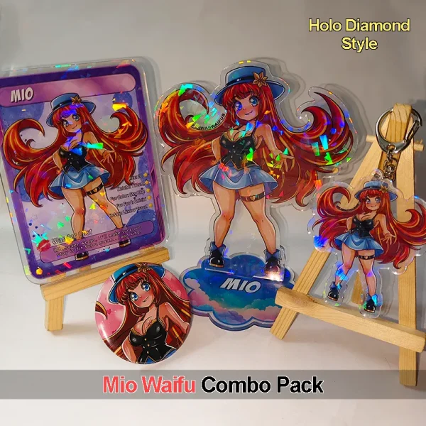 Mio Waifu Combo Pack (Holo Diamond Style) - Kawaii Waifus