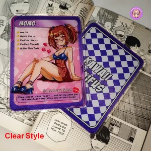 Momo Waifu Acrylic Anime Card by Kawaii Waifus (Clear Style)