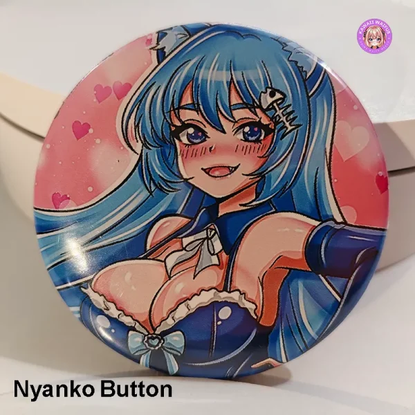 Nyanko Waifu Anime Pinback Button by Kawaii Waifus