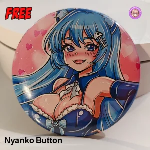 Nyanko Waifu Anime Pinback Button by Kawaii Waifus [Freebie]