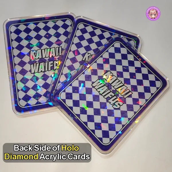 Acrylic Anime Card back sides by Kawaii Waifus (Holo Diamond Style)